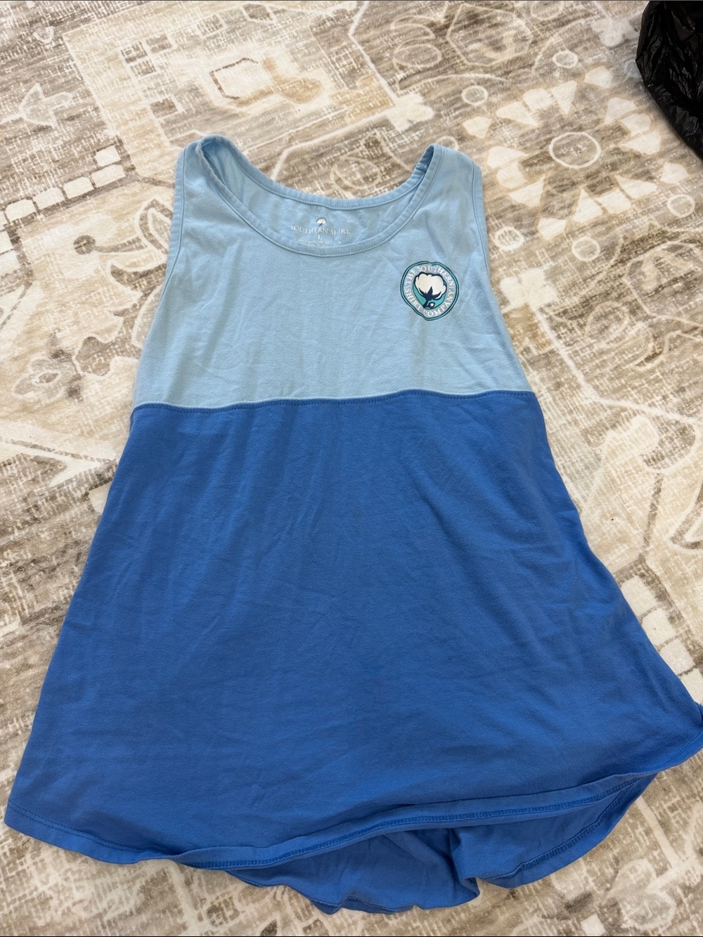 The Southern Shirt Company Two-Tone Light Blue and Royal Blue Tank Top